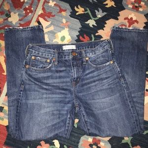 Madewell straight leg cropped Jean